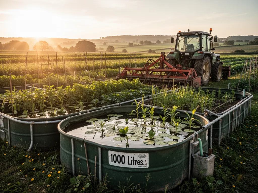 Bassin de jardin préformé de 1000 litres en polyéthylène noir, partiellement rempli, en cours d'installation dans une cour