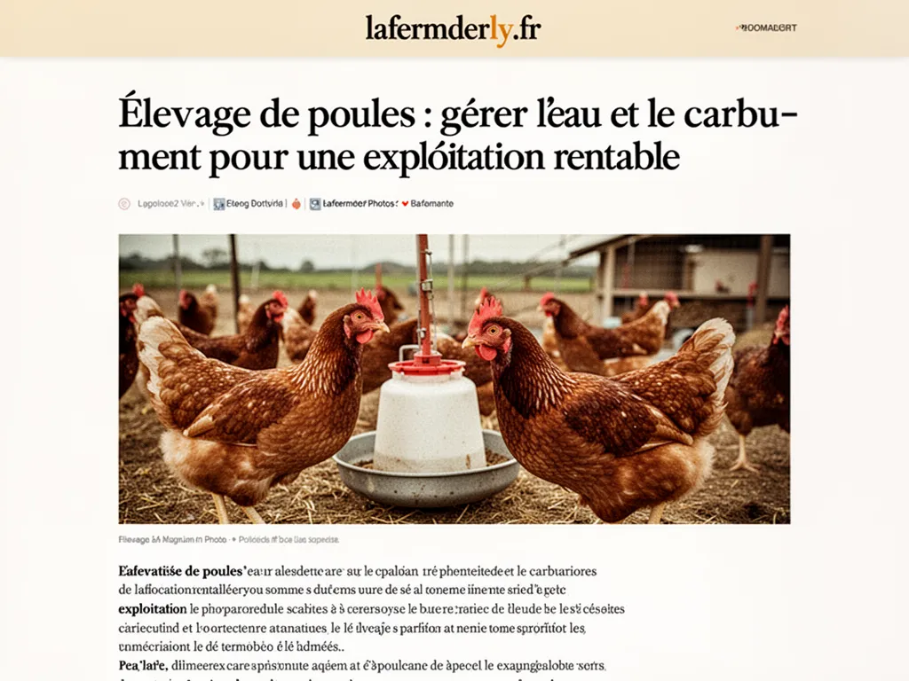 Un petit poulailler en bois avec une grande cuve d'eau verte à côté et un bidon de carburant sur une palette.